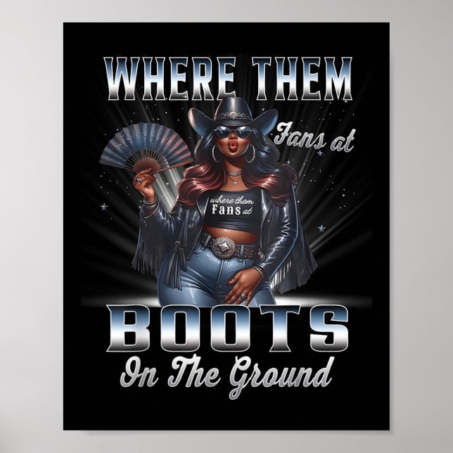 Affiche Là Où Ils Fans À Cowgirl Linedance Bottes Sur (Devant)