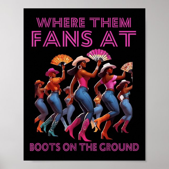 Affiche Là Où Ils Vont À Des Bottes Drôle Sur Le Terrain L (Devant)
