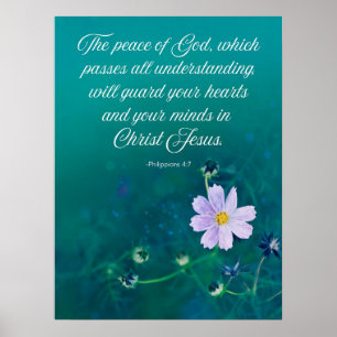Affiche La Paix de Dieu - Philippiens 4:7 Bible Verse Art