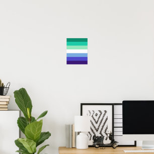 Affiche La palette de drapeau des hommes gays trans-inclus