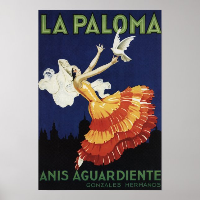 Affiche La Paloma - Anis Aguardiente Promotionnels (Devant)