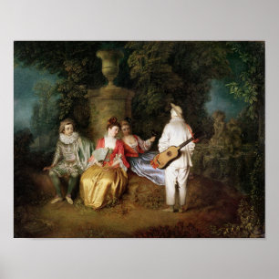 Affiche La partie à quatre, c.1713