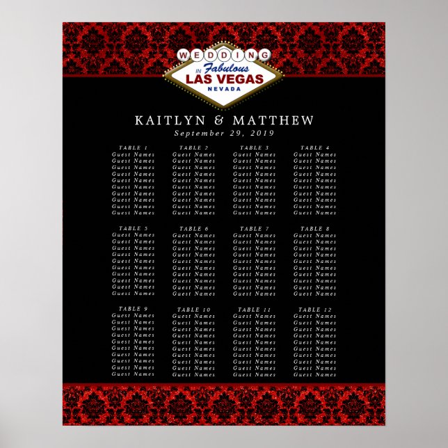 Affiche La Parties scintillant Damask Las Vegas Mariage Co (Devant)
