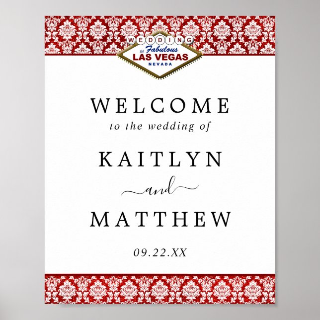 Affiche La Parties scintillant Damask Las Vegas Mariage Co (Devant)