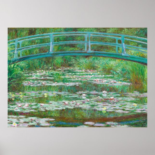 Affiche La passerelle japonaise par Claude Monet (Devant)