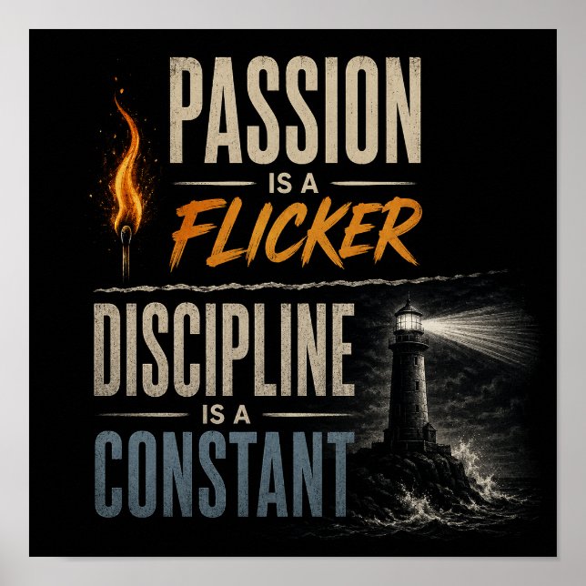 Affiche "La passion est un éclair, la discipline est une c (Devant)