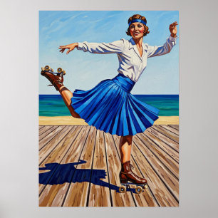 AFFICHE LA PATINEUSE À ROULETTES