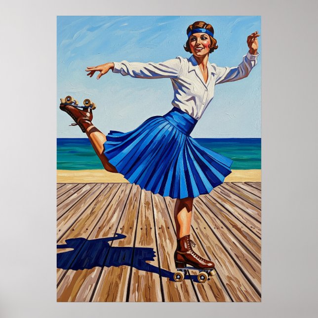 AFFICHE LA PATINEUSE À ROULETTES (Devant)