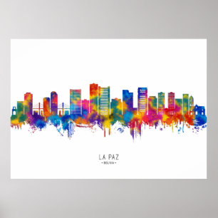 Affiche La Paz Bolivia Skyline