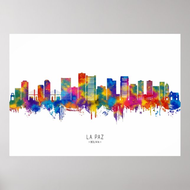 Affiche La Paz Bolivia Skyline (Devant)
