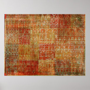 Affiche La peinture abstraite de Paul Klee, Cathédrale,