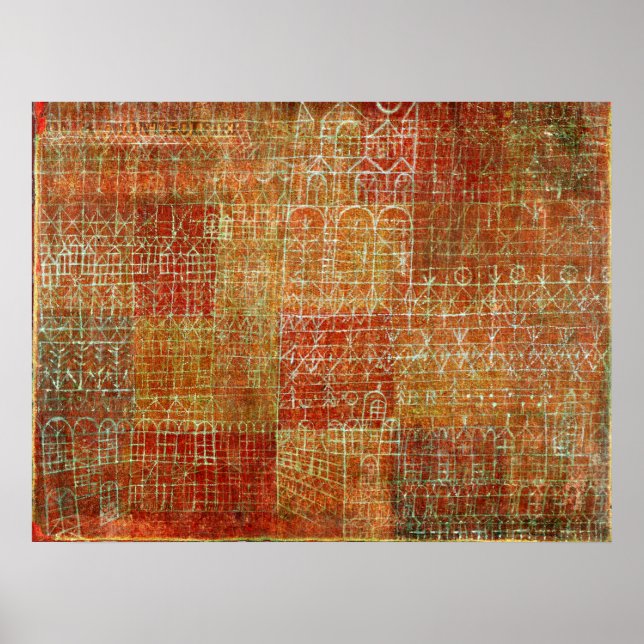 Affiche La peinture abstraite de Paul Klee, Cathédrale, (Devant)