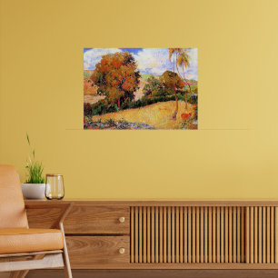 Affiche La peinture de Paul Gauguin, Prairie en Martinique