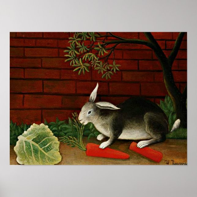 Affiche La peinture d'Henri Rousseau, Rabbit (Devant)