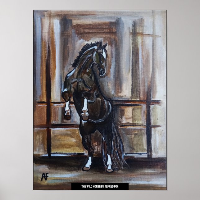 Affiche La peinture du cheval sauvage par Alfred Fox (Devant)