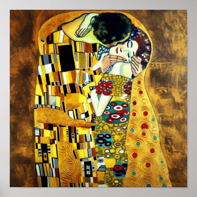 Affiche La peinture Kiss comme un mur frappant (Devant)