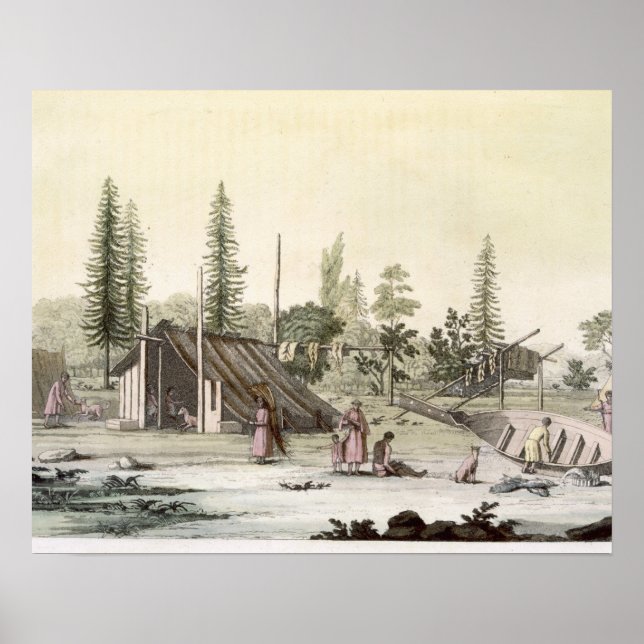 Affiche La Perouse à Port Francesci (gravure sur couleur) (Devant)