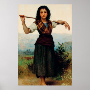 Affiche La Petite Bergère de Bouguereau
