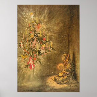 Affiche La petite fille de Match par arthur rackham