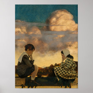 Affiche La Petite Pêche, 1904 par Maxfield Parrish