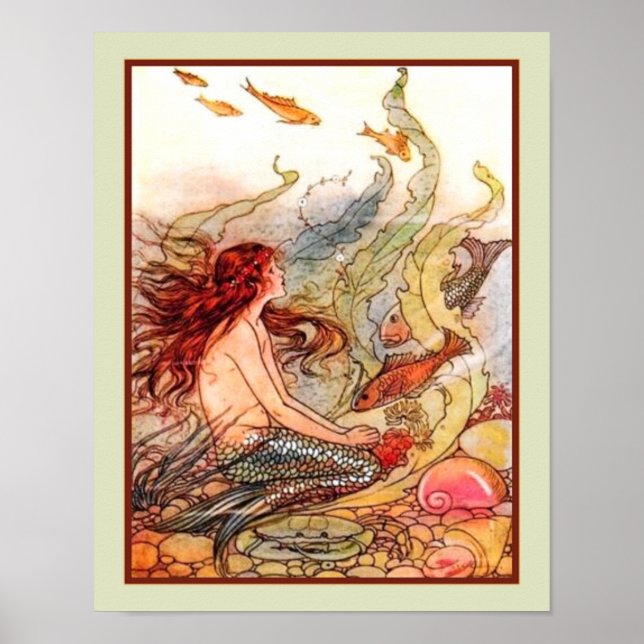 Affiche "La petite sirène" vers 1920 par Eleanor Abbott (Devant)