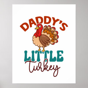 Affiche La petite Turquie de papa tombe automne Thanksgivi