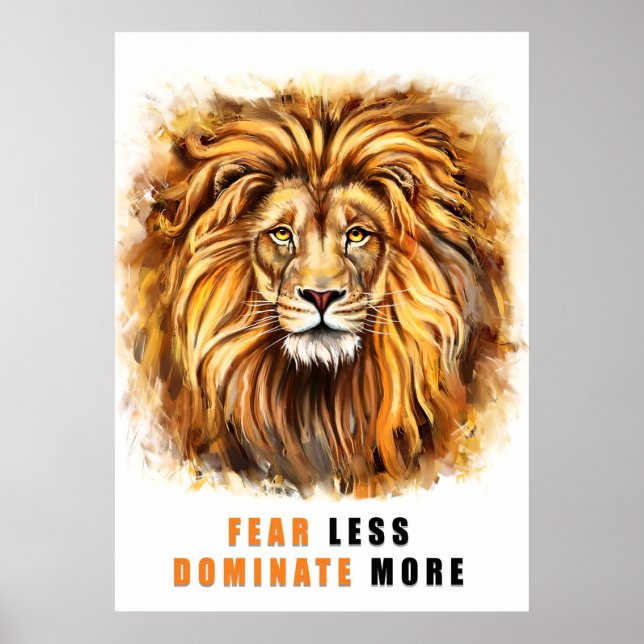 Affiche La peur du lion moins dominer plus (Devant)
