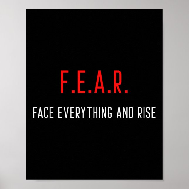Affiche La Peur Tout Visage Et Augmenter Motivation Inspir (Devant)