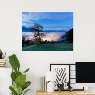 Affiche La photo du paysage nocturne du Liechtenstein