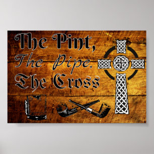 Affiche La pinte, le tuyau, la croix