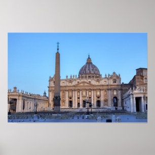 Affiche La place Saint-Pierre à Vatican - Rome, Italie