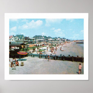 Affiche La plage, Cape May NJ, Vintage