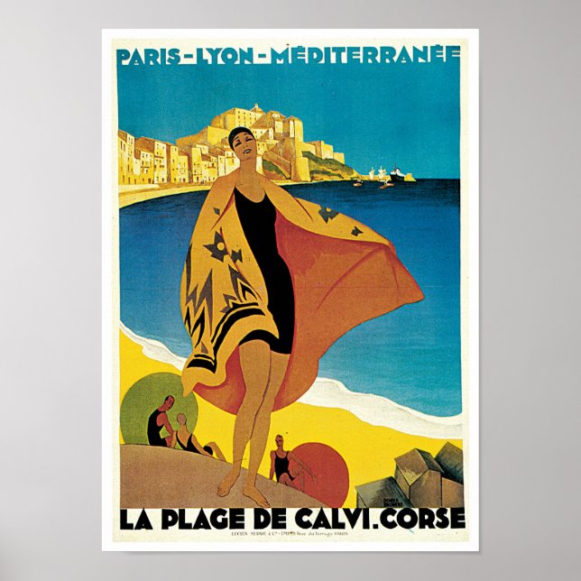 Affiche La Plage de Calvi, Corse (Devant)