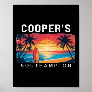 Affiche La plage de Cooper à Southampton Hommes Femmes Sur