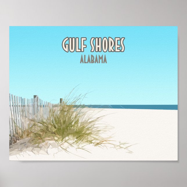 Affiche La plage de Gulf Shores Alabama (Devant)