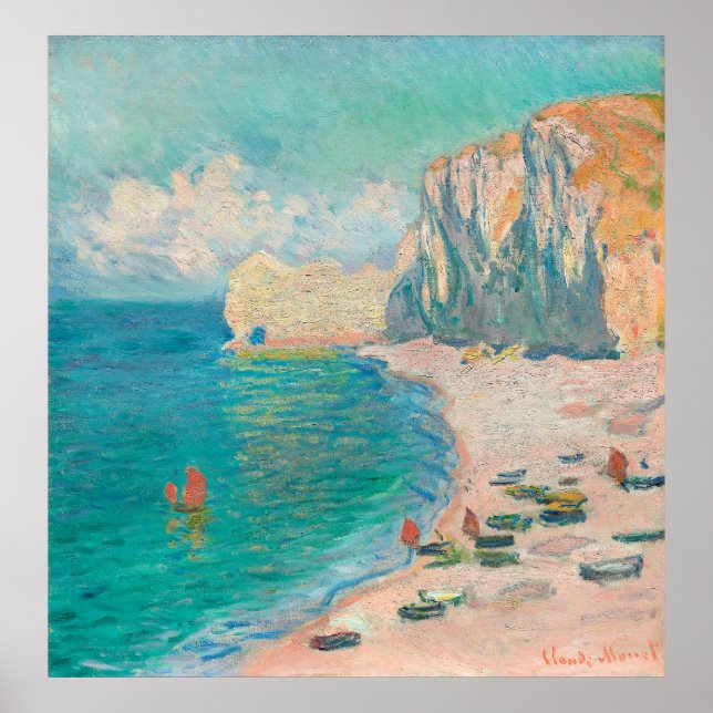 Affiche La plage de Monet et la Falaise d'Amont (Devant)