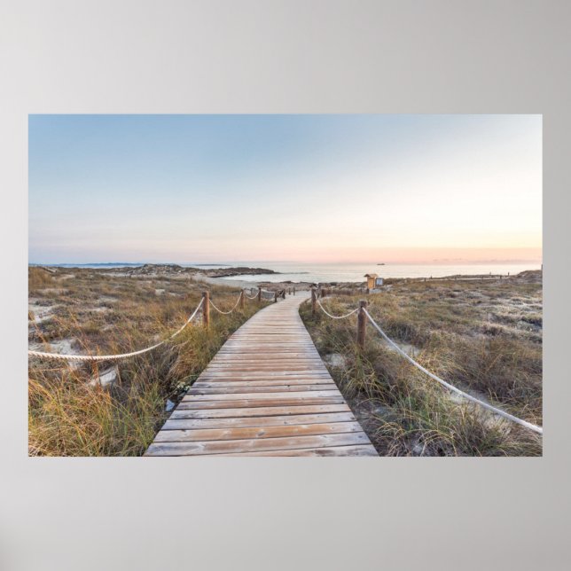 Affiche La plage d'Es Pujols à Dawn (Devant)