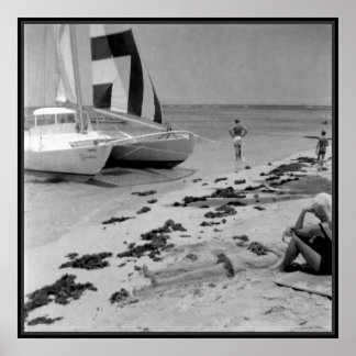 Affiche La plage du Vieux Hawaii