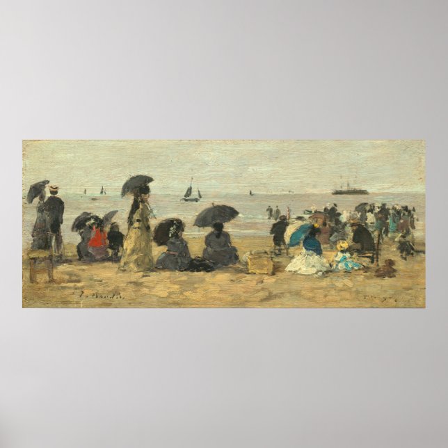 Affiche La plage - Eugène Boudin Art (Devant)