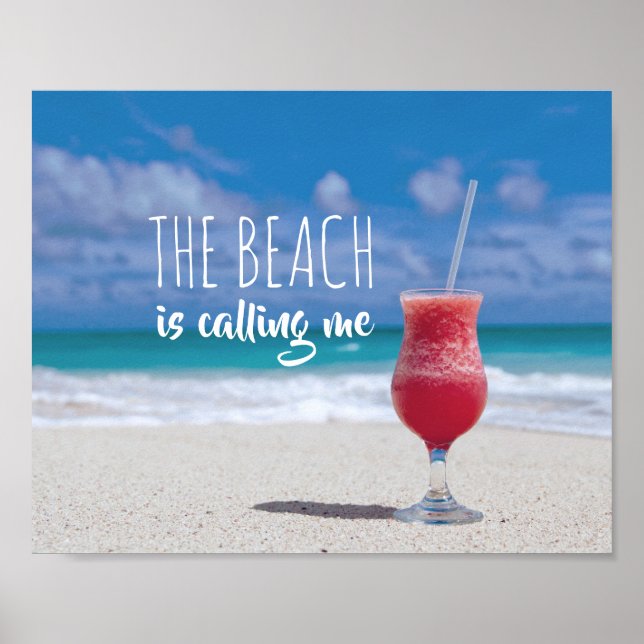 Affiche La plage m'appelle Paradis Tropical Caraïbes (Devant)
