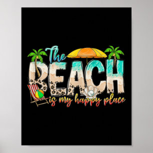Affiche La Plage Mignonne Est Mon Endroit Heureux Tee Pour