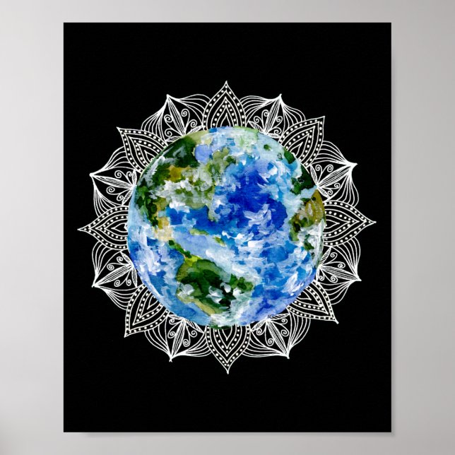Affiche La planète Terre Mandala (Devant)