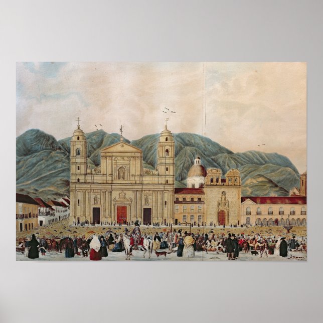 Affiche La Plaza de Bolivar, Bogota, 1837 (Devant)