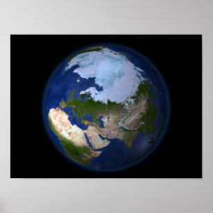 Affiche La pleine terre montrant la région arctique