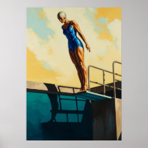 LA PLONGEUSE D'AZUR (L'Azure Diver) - Original A