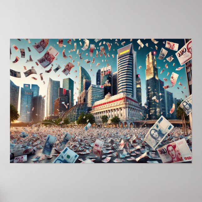 Affiche La pluie d'argent sur le centre financier de Singa (Devant)