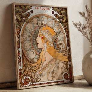 Affiche La Plume par Alfonse Mucha Art Nouveau Vintage