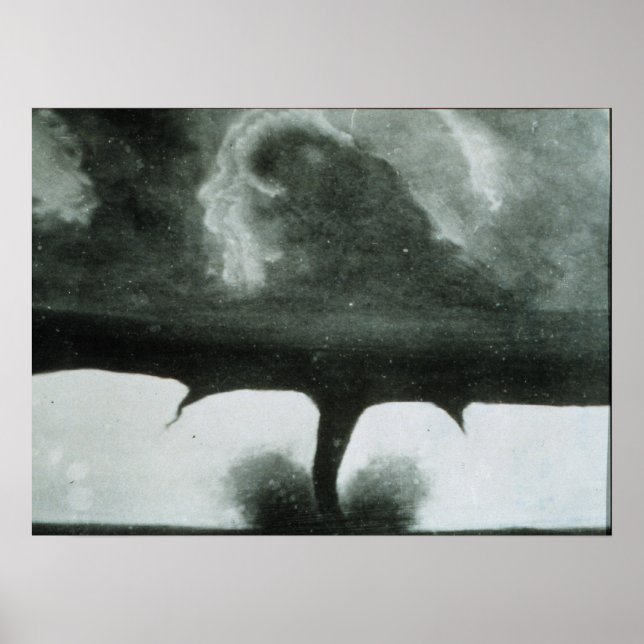 Affiche La plus ancienne photographie connue d'une tornade (Devant)