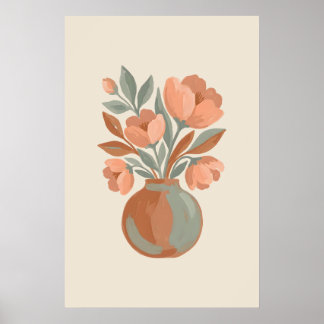 Affiche La poire Modern Minimalist Boho Floral Bouquet