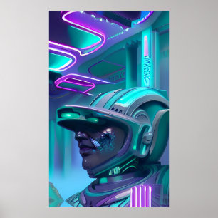 Affiche La police du rêve - Art Vaporwave